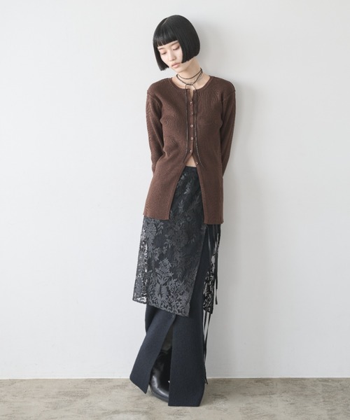 AIC.(エーアイシー)の「アウトシームリブメロートップス(ニット/セーター・レディース・ダークグリーン/ピンク/ブラウン/ブラック・FREE)」の8枚目の写真