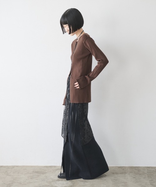 AIC.(エーアイシー)の「アウトシームリブメロートップス(ニット/セーター・レディース・ダークグリーン/ピンク/ブラウン/ブラック・FREE)」の5枚目の写真