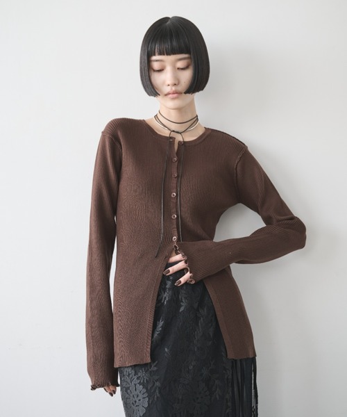 AIC.(エーアイシー)の「アウトシームリブメロートップス(ニット/セーター・レディース・ダークグリーン/ピンク/ブラウン/ブラック・FREE)」の10枚目の写真