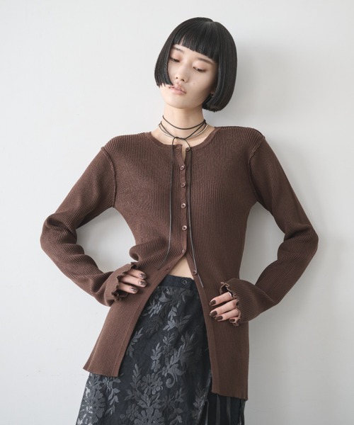 AIC.(エーアイシー)の「アウトシームリブメロートップス(ニット/セーター・レディース・ダークグリーン/ピンク/ブラウン/ブラック・FREE)」の12枚目の写真