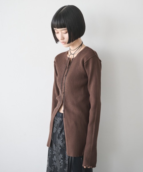 AIC.(エーアイシー)の「アウトシームリブメロートップス(ニット/セーター・レディース・ダークグリーン/ピンク/ブラウン/ブラック・FREE)」の14枚目の写真