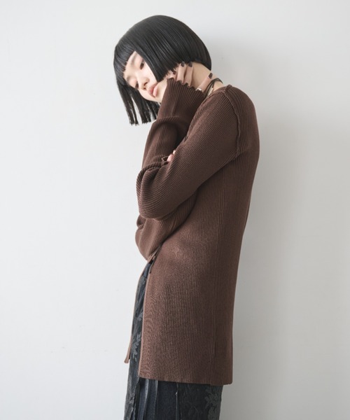 AIC.(エーアイシー)の「アウトシームリブメロートップス(ニット/セーター・レディース・ダークグリーン/ピンク/ブラウン/ブラック・FREE)」の16枚目の写真