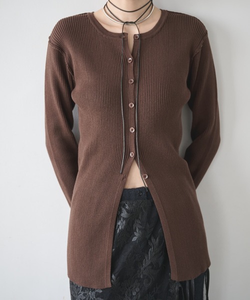 AIC.(エーアイシー)の「アウトシームリブメロートップス(ニット/セーター・レディース・ダークグリーン/ピンク/ブラウン/ブラック・FREE)」の13枚目の写真