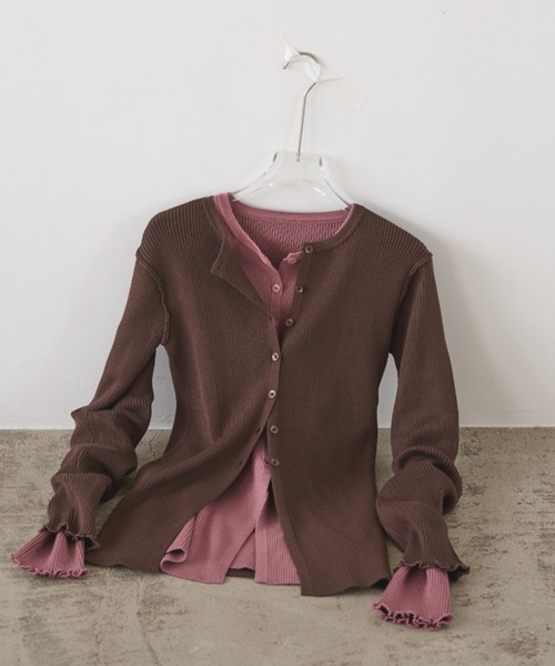 AIC.(エーアイシー)の「アウトシームリブメロートップス(ニット/セーター・レディース・ダークグリーン/ピンク/ブラウン/ブラック・FREE)」の9枚目の写真