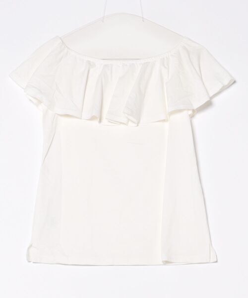 Maunaloa（マウナロア）の「【Maunaloa】ストレッチフリルトップス［NEW］（Tシャツ/カットソー・レディース・ホワイト/エメラルド/ブラック/イエロー・M/L）」の5枚目の写真