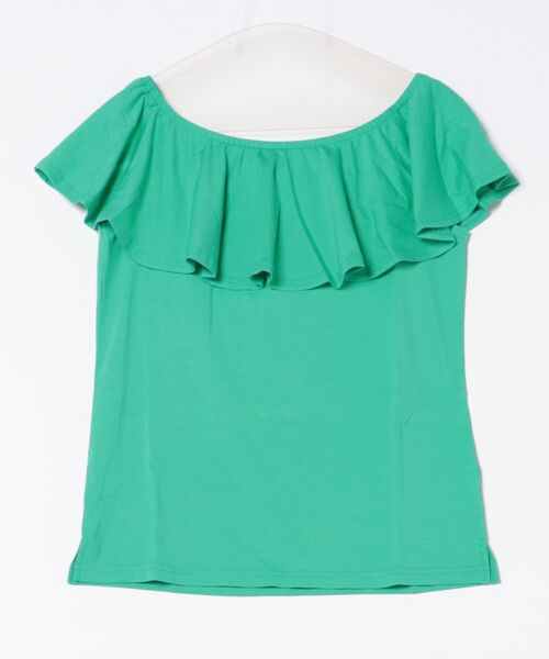 Maunaloa（マウナロア）の「【Maunaloa】ストレッチフリルトップス［NEW］（Tシャツ/カットソー・レディース・ホワイト/エメラルド/ブラック/イエロー・M/L）」の8枚目の写真