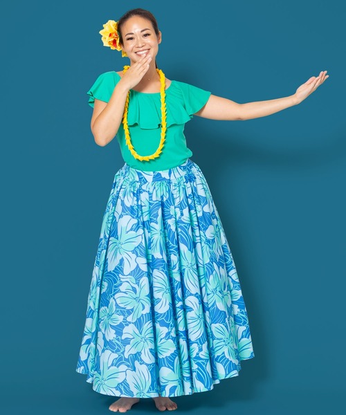 Maunaloa（マウナロア）の「【Maunaloa】ストレッチフリルトップス［NEW］（Tシャツ/カットソー・レディース・ホワイト/エメラルド/ブラック/イエロー・M/L）」の14枚目の写真