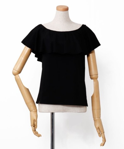 Maunaloa（マウナロア）の「【Maunaloa】ストレッチフリルトップス［NEW］（Tシャツ/カットソー・レディース・ホワイト/エメラルド/ブラック/イエロー・M/L）」の7枚目の写真