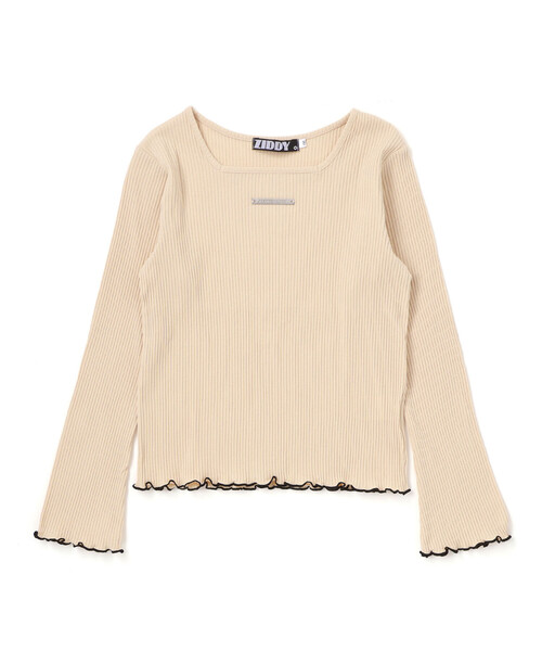 ZIDDY（ジディ）の「【 ニコ☆プチ 掲載 】メロウリブテレコ長袖Tシャツ(130~160cm)（Tシャツ/カットソー・キッズ・ベージュ/ブラック・140cm/150cm/FREE/130cm）」の14枚目の写真