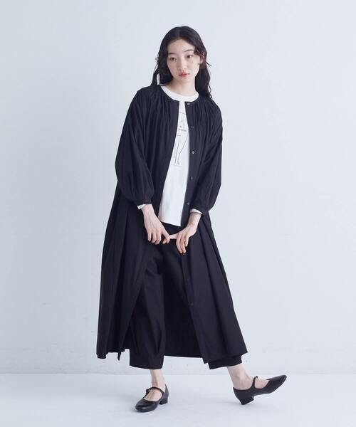 conges payes ADIEU TRISTESSE（コンジェ ペイエ アデュートリステス）の「シャーリングネックワンピース（ワンピース・レディース・チャコールグレー/パープル・38）」の17枚目の写真