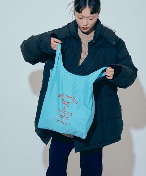THE GOODLAND MARKET(ザグッドランドマーケット)の「TONY We Love You Bag(エコバッグ/サブバッグ・メンズ・ライトブルー・ONE)」の2枚目の写真