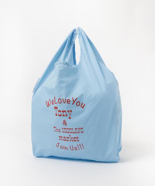 THE GOODLAND MARKET(ザグッドランドマーケット)の「TONY We Love You Bag(エコバッグ/サブバッグ・メンズ・ライトブルー・ONE)」の4枚目の写真