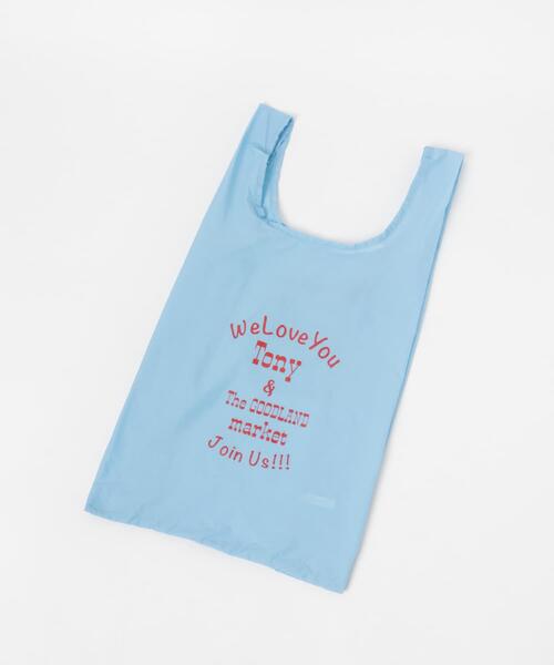 THE GOODLAND MARKET(ザグッドランドマーケット)の「TONY We Love You Bag(エコバッグ/サブバッグ・メンズ・ライトブルー・ONE)」の6枚目の写真