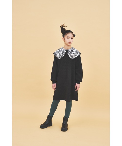 maarook（マルーク）の「ケーブル接結ノスタルジックワンピース（ワンピース・キッズ・ブラック・90cm/110cm/100cm/120cm/130cm）」の3枚目の写真