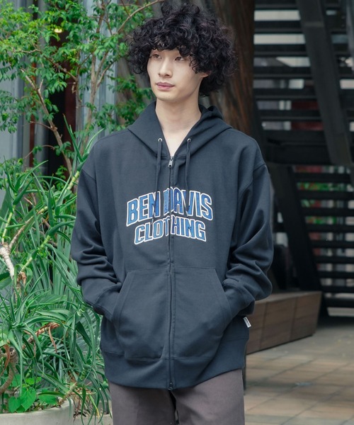 BEN DAVIS(ベンデイビス)の「【BEN DAVIS/ベンデイビス】カレッジロゴ レタードロゴ ダンボールフルジップパーカー フーディー スウェットライク 秋服(パーカー・メンズ・チャコールグレー/ネイビー/ブラック・X-LARGE/MEDIUM/LARGE)」の12枚目の写真