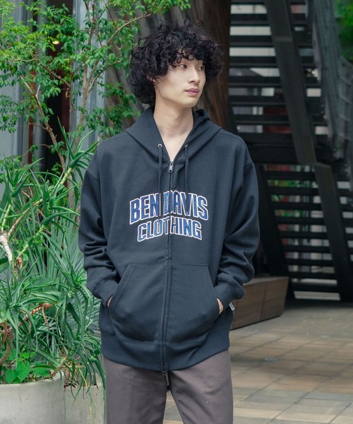 BEN DAVIS(ベンデイビス)の「【BEN DAVIS/ベンデイビス】カレッジロゴ レタードロゴ ダンボールフルジップパーカー フーディー スウェットライク 秋服(パーカー・メンズ・チャコールグレー/ネイビー/ブラック・X-LARGE/MEDIUM/LARGE)」の13枚目の写真