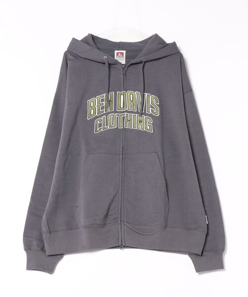 BEN DAVIS(ベンデイビス)の「【BEN DAVIS/ベンデイビス】カレッジロゴ レタードロゴ ダンボールフルジップパーカー フーディー スウェットライク 秋服(パーカー・メンズ・チャコールグレー/ネイビー/ブラック・X-LARGE/MEDIUM/LARGE)」の7枚目の写真