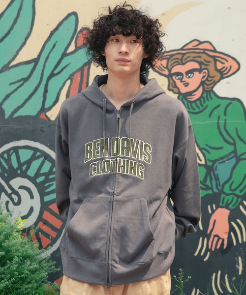 BEN DAVIS(ベンデイビス)の「【BEN DAVIS/ベンデイビス】カレッジロゴ レタードロゴ ダンボールフルジップパーカー フーディー スウェットライク 秋服(パーカー・メンズ・チャコールグレー/ネイビー/ブラック・X-LARGE/MEDIUM/LARGE)」の22枚目の写真
