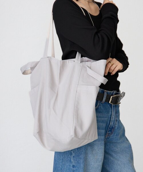 RIVE DROITE（リヴドロワ）の「【MONN.:.(モン)】2WAY TOTE BAG（トートバッグ・レディース・グレー/ベージュ・FREE）」の3枚目の写真