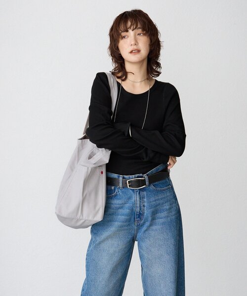RIVE DROITE（リヴドロワ）の「【MONN.:.(モン)】2WAY TOTE BAG（トートバッグ・レディース・グレー/ベージュ・FREE）」の6枚目の写真