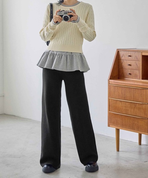 CHAN ME(チャンミ)の「ツイストラインニットパンツ(その他パンツ・レディース・ブラウン/ベージュ/ブラック/グレー・SMALL/MEDIUM/LARGE/X-LARGE)」の22枚目の写真