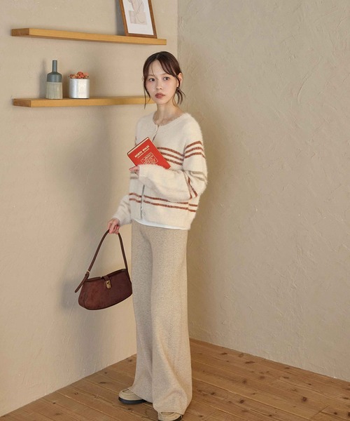 CHAN ME(チャンミ)の「ツイストラインニットパンツ(その他パンツ・レディース・ブラウン/ベージュ/ブラック/グレー・SMALL/MEDIUM/LARGE/X-LARGE)」の13枚目の写真