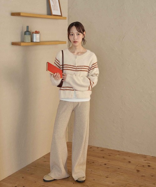 CHAN ME(チャンミ)の「ツイストラインニットパンツ(その他パンツ・レディース・ブラウン/ベージュ/ブラック/グレー・SMALL/MEDIUM/LARGE/X-LARGE)」の14枚目の写真