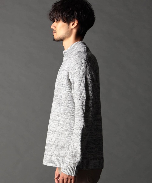 NICOLE CLUB FOR MEN（ニコルクラブフォーメン）の「ハーフジッププルオーバーニット（ニット/セーター・メンズ・ブラック/オフホワイト/ブルー系/ホワイト系・MEDIUM/X-LARGE/LARGE）」の9枚目の写真