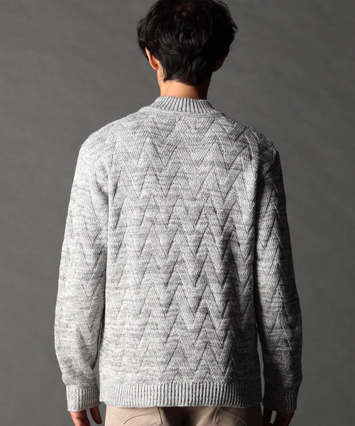 NICOLE CLUB FOR MEN（ニコルクラブフォーメン）の「ハーフジッププルオーバーニット（ニット/セーター・メンズ・ブラック/オフホワイト/ブルー系/ホワイト系・MEDIUM/X-LARGE/LARGE）」の10枚目の写真