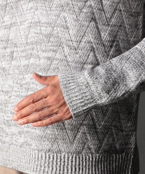 NICOLE CLUB FOR MEN（ニコルクラブフォーメン）の「ハーフジッププルオーバーニット（ニット/セーター・メンズ・ブラック/オフホワイト/ブルー系/ホワイト系・MEDIUM/X-LARGE/LARGE）」の12枚目の写真