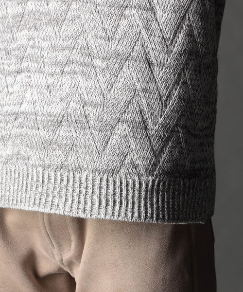 NICOLE CLUB FOR MEN（ニコルクラブフォーメン）の「ハーフジッププルオーバーニット（ニット/セーター・メンズ・ブラック/オフホワイト/ブルー系/ホワイト系・MEDIUM/X-LARGE/LARGE）」の13枚目の写真