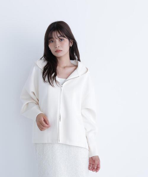 NATURAL BEAUTY BASIC（ナチュラルビューティーベーシック）の「◇テントラインダンボールパーカー（パーカー・レディース・ブラウン/オフホワイト/チャコールグレー・FREE）」の22枚目の写真