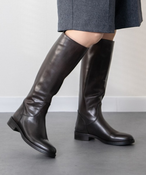 INTER-CHAUSSURES】ラウンドトウバックジップジョッキーブーツ(I53213