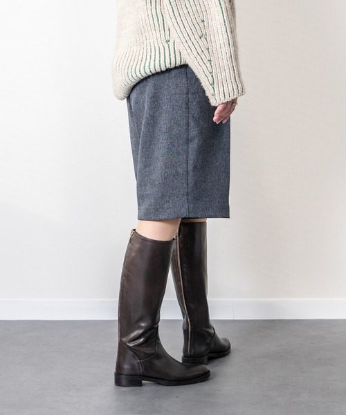 inter-chaussures（インターショシュール）の「【INTER-CHAUSSURES】ラウンドトウバックジップジョッキーブーツ(I53213)（ブーツ・レディース・ブラック系その他/ダークブラウン/ブラック・38/37/36/35）」の10枚目の写真