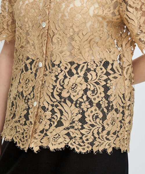 コードレース ハーフスリーブブラウス（シャツ/ブラウス