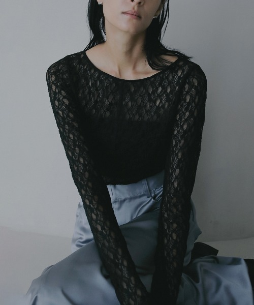 MANOF（マノフ）の「2WAY LACE TOPS（Tシャツ/カットソー・レディース・ホワイト/ブルー/ブラック・F）」の22枚目の写真