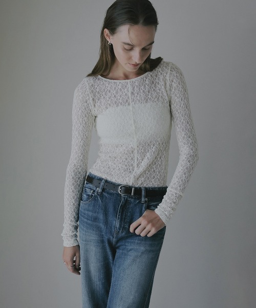MANOF（マノフ）の「2WAY LACE TOPS（Tシャツ/カットソー・レディース・ホワイト/ブルー/ブラック・F）」の14枚目の写真