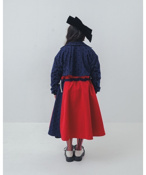 unica（ユニカ）の「フロッキードットzipperジャケットワンピース（ワンピース・キッズ・ネイビー/グレー/ブルー・XL/L）」の7枚目の写真