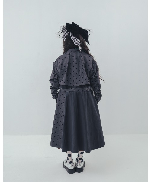 unica（ユニカ）の「フロッキードットzipperジャケットワンピース（ワンピース・キッズ・ネイビー/グレー/ブルー・XL/L）」の15枚目の写真