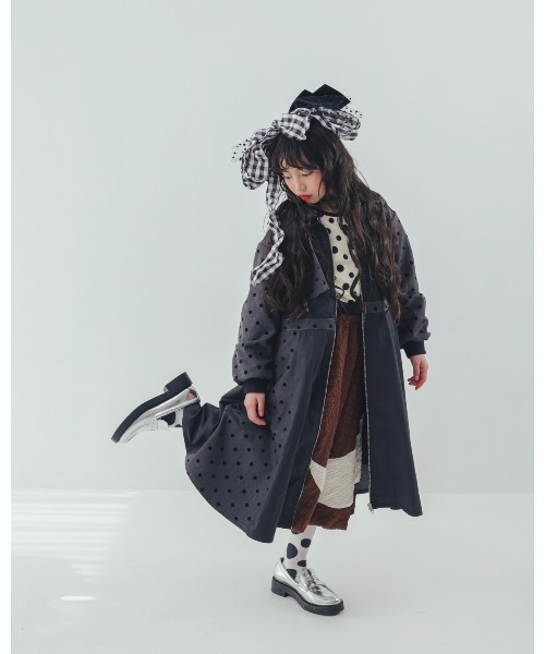 unica（ユニカ）の「フロッキードットzipperジャケットワンピース（ワンピース・キッズ・ネイビー/グレー/ブルー・XL/L）」の18枚目の写真