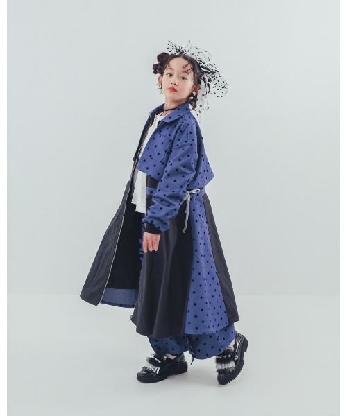 unica（ユニカ）の「フロッキードットzipperジャケットワンピース（ワンピース・キッズ・ネイビー/グレー/ブルー・XL/L）」の19枚目の写真