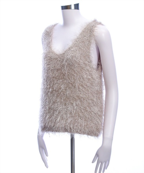 CLEAR BASIC（クリアベーシック）の「シャギーニットベスト[オフィスカジュアル 着回し抜群 大人]≪AW新作≫（ベスト・レディース・ベージュ/ブラック/ブラウン・F）」の7枚目の写真