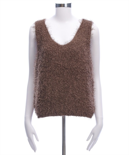 CLEAR BASIC（クリアベーシック）の「シャギーニットベスト[オフィスカジュアル 着回し抜群 大人]≪AW新作≫（ベスト・レディース・ベージュ/ブラック/ブラウン・F）」の18枚目の写真