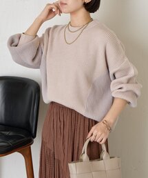 異素材配色ニット