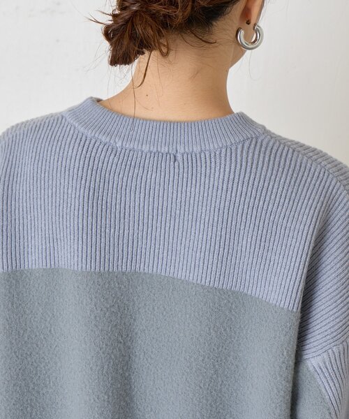 Jena espace merveilleux(ジェナ エスパスメルヴェイユ)の「異素材配色ニット(ニット/セーター・レディース・ベージュ/ブラック/サックスブルー・FREE)」の16枚目の写真