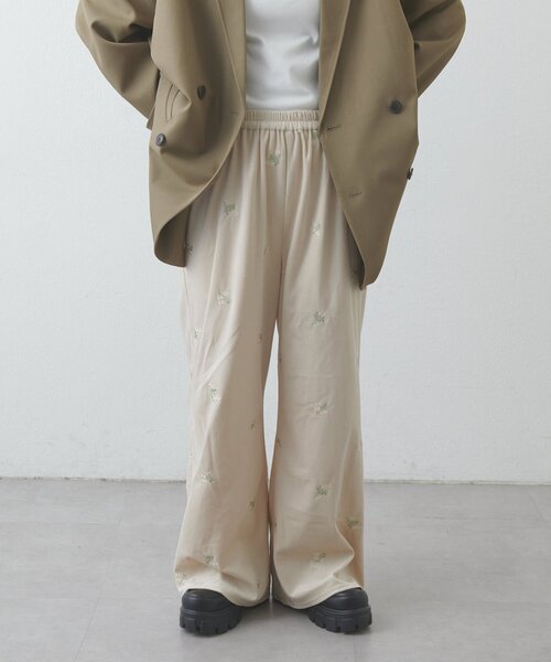 セール】【umm.】ベロア刺繍セミフレアパンツ（その他パンツ