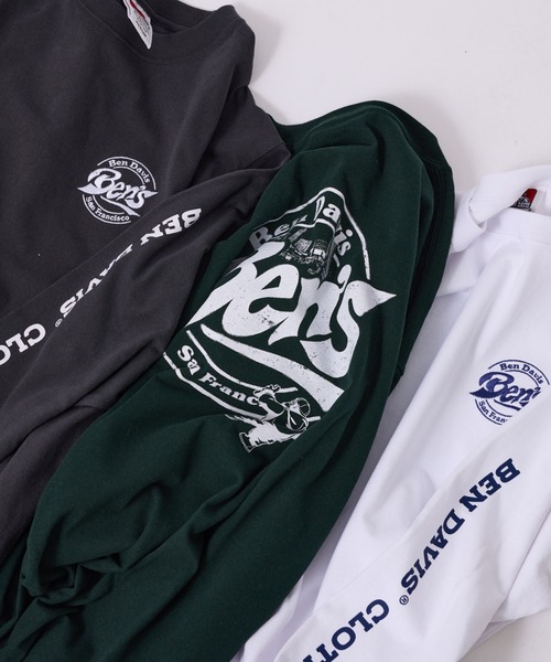 BEN DAVIS(ベンデイビス)の「【BENDAVIS/ベンデイビス】サークルロゴロングスリーブTシャツ(Tシャツ/カットソー・メンズ・ホワイト/チャコールグレー/グリーン・L/LL/M)」の17枚目の写真