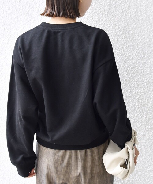 ⭐️ カラーブラック⭐️PRY Balloon-sleeve Sweatshirt セール】【WEB限定】〈手洗い可能〉パール調 ネックレス チャーム 付