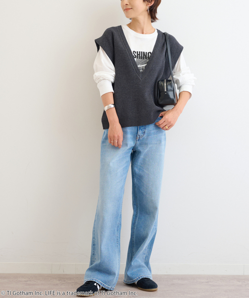 JOURNAL STANDARD relume(ジャーナルスタンダード レリューム)の「コットンカシミヤミックスVベスト(ベスト・レディース・チャコールグレー/ブラウン・FREE)」の9枚目の写真
