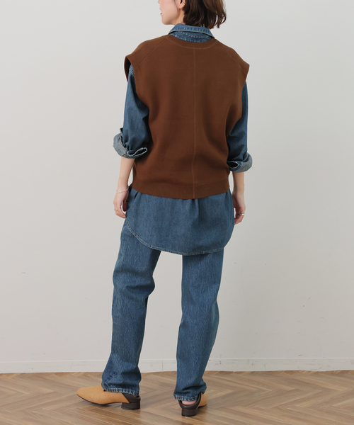 JOURNAL STANDARD relume(ジャーナルスタンダード レリューム)の「コットンカシミヤミックスVベスト(ベスト・レディース・チャコールグレー/ブラウン・FREE)」の15枚目の写真